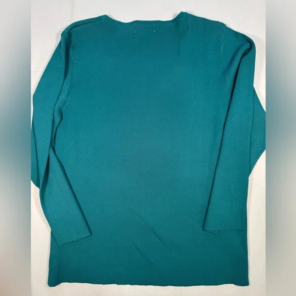 Laura Ashley Teal Knit Top - Picture 3 of 3
